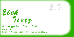 elek tietz business card